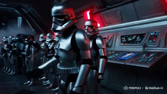 Futuristic Stormtroopers Prepare for Action in Spaceship Scene – AI Generated Video | Hailuo AI