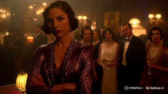 Elegant 1930s Speakeasy: A Woman of Confidence and Her Comrades – AI Generated Video | Hailuo AI