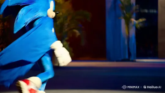 Sonic the Hedgehog Disappears in Elegant Cloak Scene – AI Generated Video | Hailuo AI