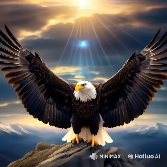 Eagle Soars Over Majestic Mountains at Twilight – AI Generated Video | Hailuo AI