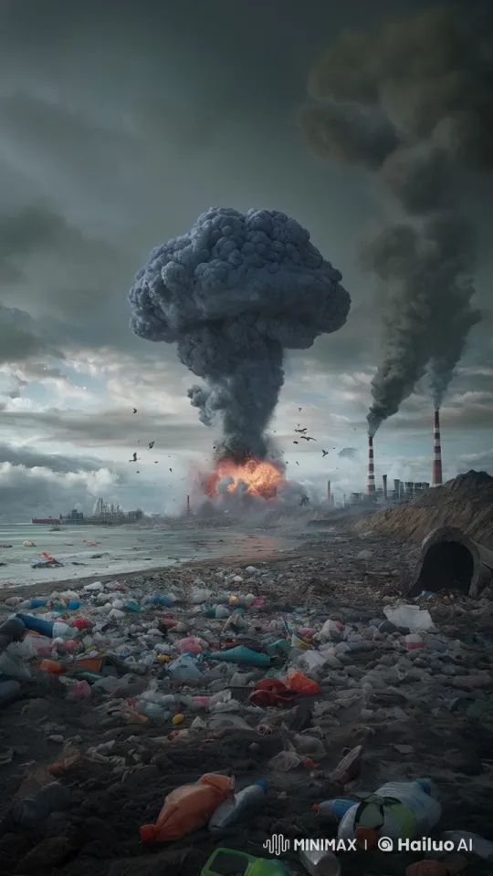 Dramatic Anthropocene: Pollution, Destruction, and 16k Realism – AI Generated Video | Hailuo AI