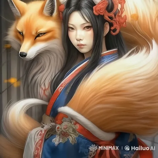 Mystical Girl and Ethereal Fox in Autumnal Serenity – AI Generated Video | Hailuo AI