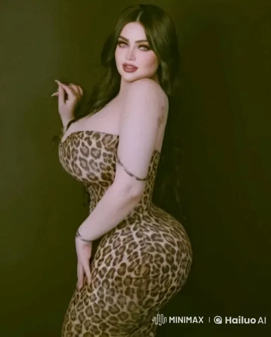 Confident Woman in Leopard Print Dress Pose – AI Generated Video | Hailuo AI
