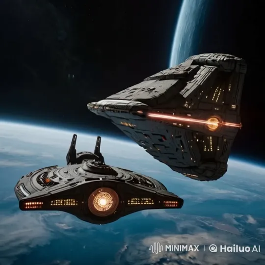Star Trek: Live2D Spaceship Battle Near a Planet – AI Generated Video | Hailuo AI