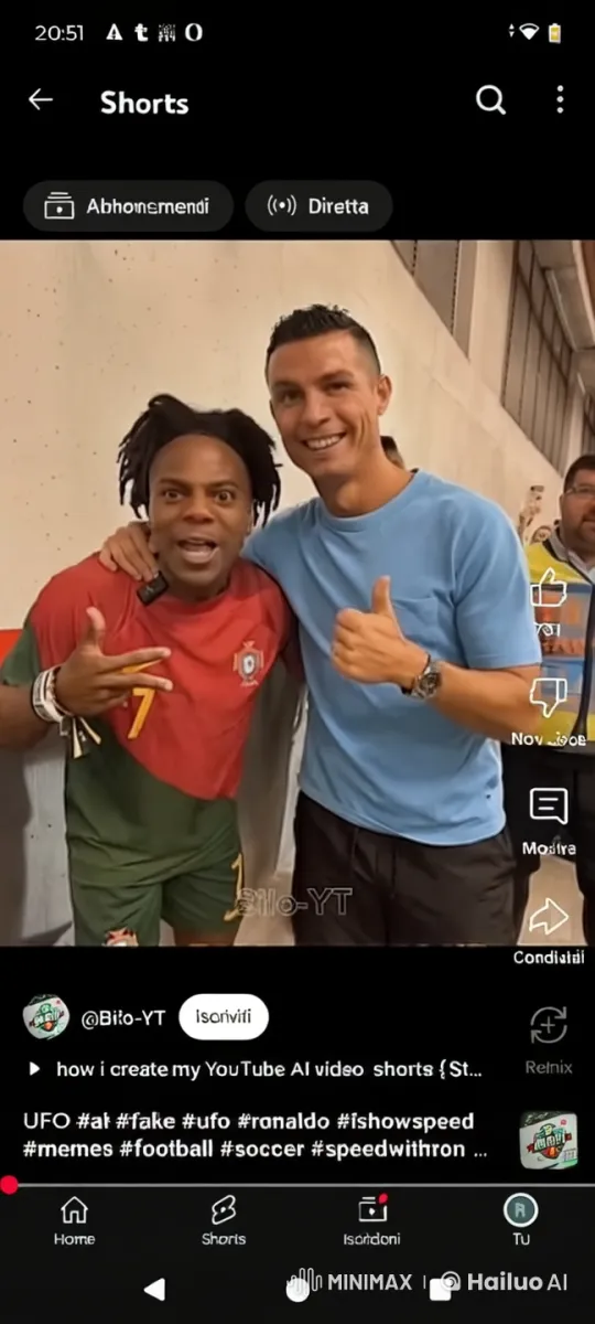 Ishowspeed Vomits on Ronaldo in Awkward Moment – AI Generated Video | Hailuo AI