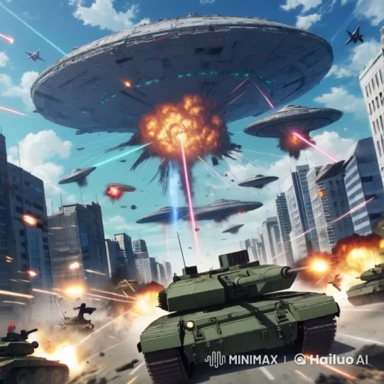 Futuristic Alien Invasion: City Under Siege – AI Generated Video | Hailuo AI