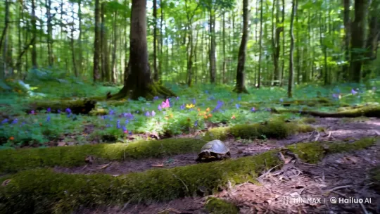 Verdant Forest: Slow Journey of a Turtle – AI Generated Video | Hailuo AI