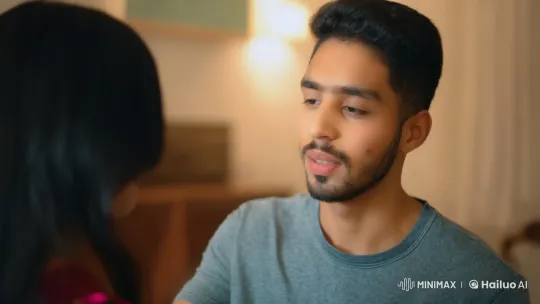 Romantic Moment: Young Man Shares Intimate Kiss – AI Generated Video | Hailuo AI