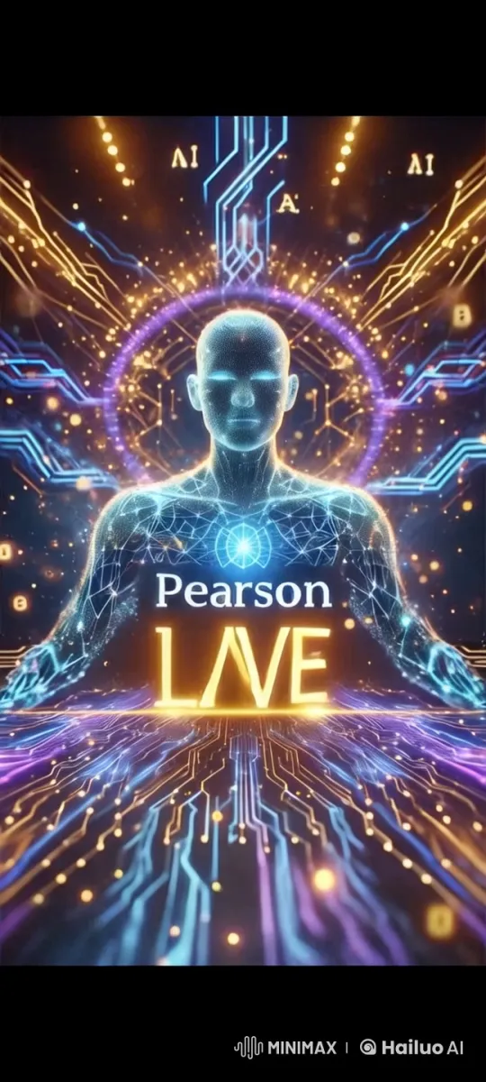 Futuristic Pearson Logo Greeting with Dynamic Digital Figure – AI Generated Video | Hailuo AI