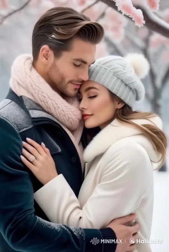Couple Embraces in Romantic Winter Wonderland – AI Generated Video | Hailuo AI