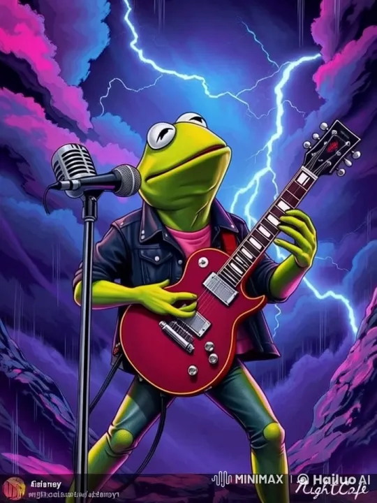 Kerni the Frog Rockstar in Live2D Animated Performance – AI Generated Video | Hailuo AI
