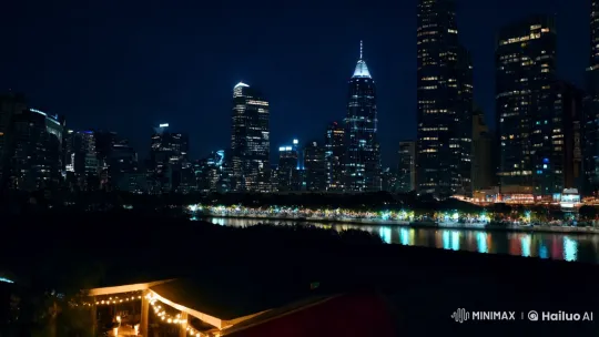 Nocturnal Cityscape with Café and Intimate Couple – AI Generated Video | Hailuo AI