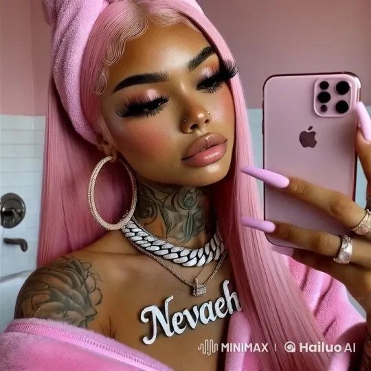 Vibrant Pink-Themed Selfie in a Themed Bathroom – AI Generated Video | Hailuo AI