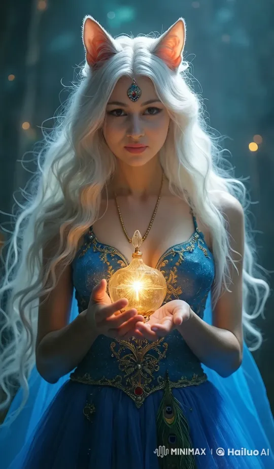 Mystical Figure in Enchanted Forest with Glowing Orb – AI Generated Video | Hailuo AI