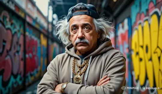 Confident Person in Graffiti-Adorned Alley – AI Generated Video | Hailuo AI