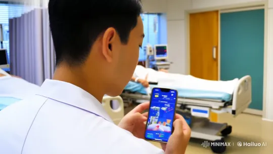 Doctor Playing Game in Hospital Setting – AI Generated Video | Hailuo AI