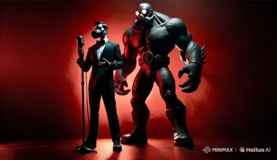 Tuxedoed Man Triumphs Over Monstrous Foe – AI Generated Video | Hailuo AI