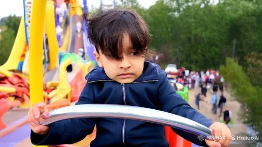 Boy's Thrilling Roller Coaster Ride Captured – AI Generated Video | Hailuo AI