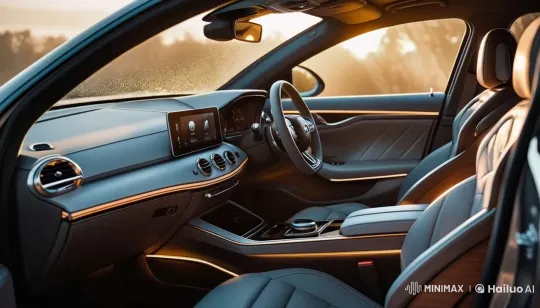 Luxury Car Interior Display in Morning Light – AI Generated Video | Hailuo AI