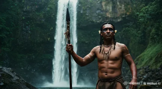 Tribal Warrior Amidst Nature's Beauty – AI Generated Video | Hailuo AI