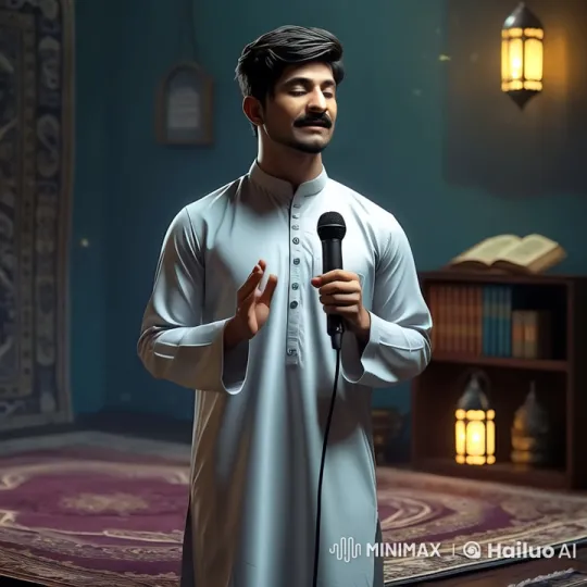 Young Muslim Man Recites Naat in Serene Setting – AI Generated Video | Hailuo AI