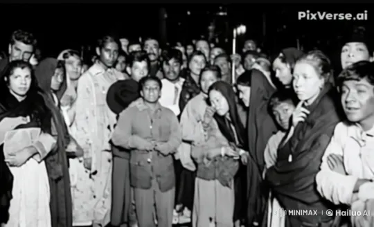 Solitary Figure Amidst Crowded Animated Street – AI Generated Video | Hailuo AI
