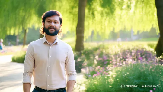 Man Reflects in Park, Pens Thoughts in Journal – AI Generated Video | Hailuo AI