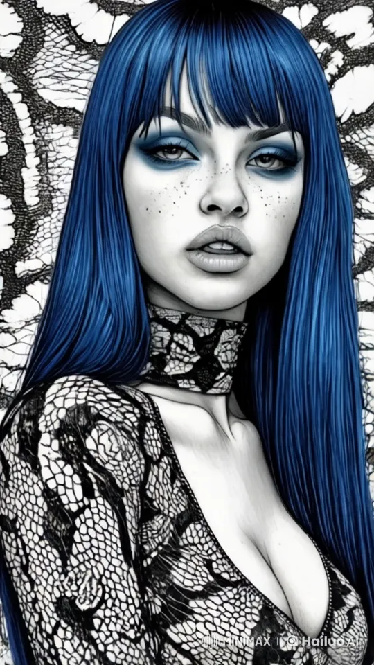 Woman with Blue Hair Awakens Gracefully in Serene Scene – AI Generated Video | Hailuo AI