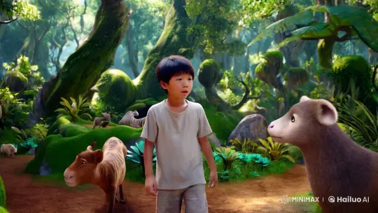 Thai Boy Dreams of Safari Zoo in Verdant Forest – AI Generated Video | Hailuo AI