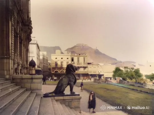 Statue Lion Comes Alive, Calmly Approaches Man – AI Generated Video | Hailuo AI