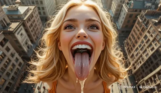 Urban Serenity: Woman Calm Amidst City's Bustle – AI Generated Video | Hailuo AI