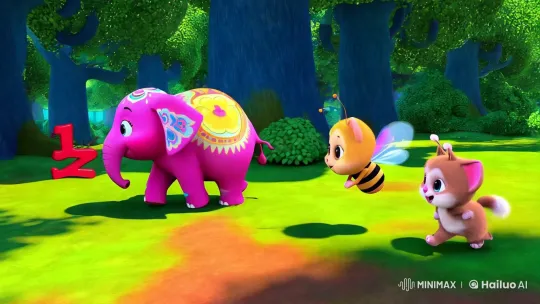 Animals Dance Through Animated Alphabet in Forest – AI Generated Video | Hailuo AI