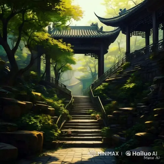 Stairway to Tranquil Chinese Siheyuan in Autumn – AI Generated Video | Hailuo AI