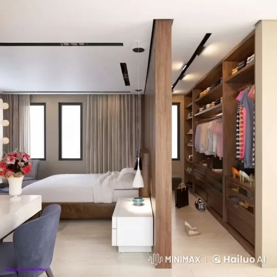 Elegant Bedroom and Organized Closet Tour – AI Generated Video | Hailuo AI