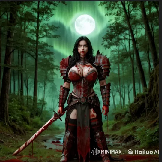 Mystical Warrior Amidst Glowing Forest and Aurora – AI Generated Video | Hailuo AI