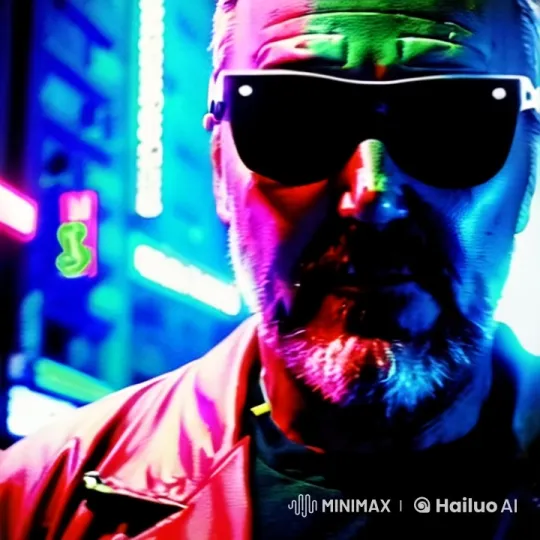 Cityscape with Laser-Eyed Subject – AI Generated Video | Hailuo AI