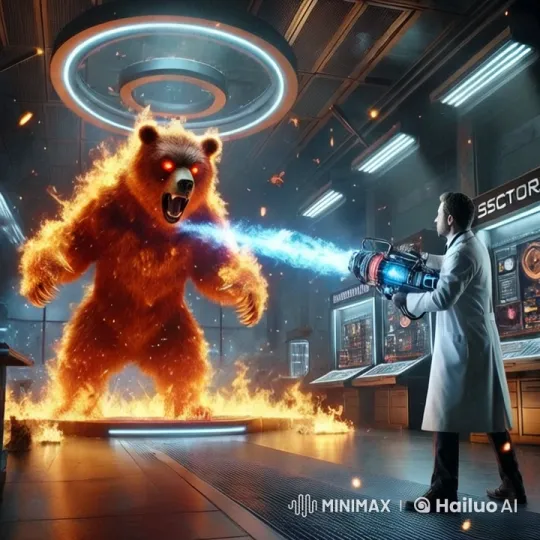 Dr. Brand Battles the Fiery Bear with Fire Nullifier – AI Generated Video | Hailuo AI