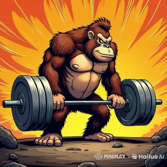 Powerful Gorilla Flexes Strength in Dramatic Live2D Animation – AI Generated Video | Hailuo AI