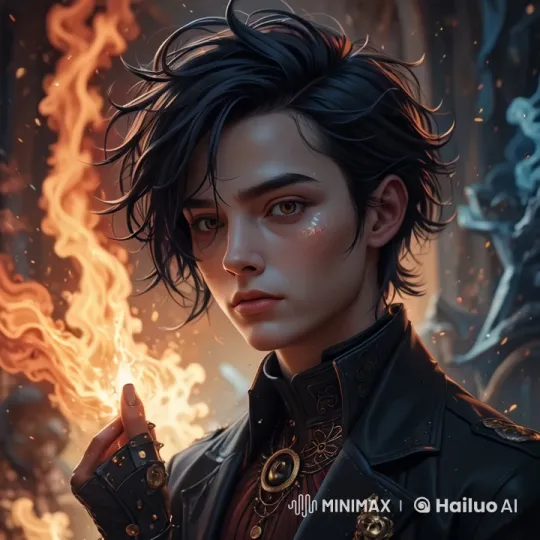 Mystical Character Amidst Crackling Flames – AI Generated Video | Hailuo AI