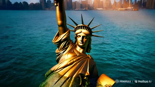 Statue of Liberty Enjoys an Underwater Ballet – AI Generated Video | Hailuo AI