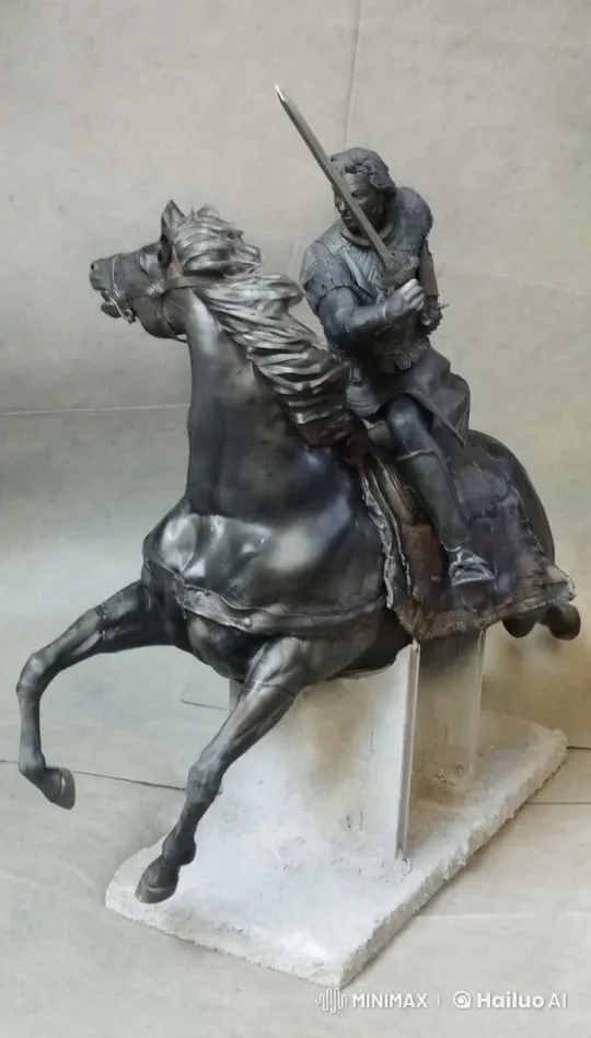 Warrior Charging on Horseback with Sword Raised – AI Generated Video | Hailuo AI