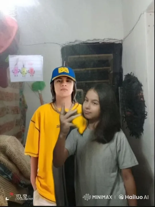 Boy and Girl Embrace with Subtle Peace Sign – AI Generated Video | Hailuo AI