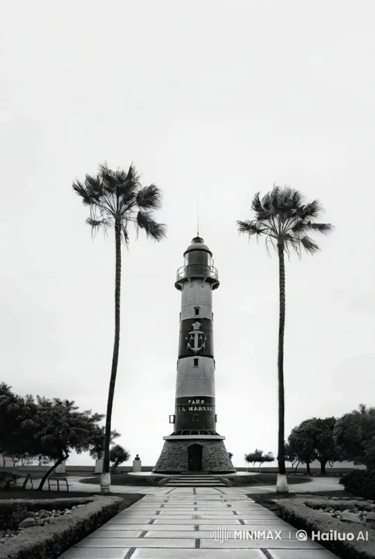 Tsunami Engulfs Lighthouse and Surrounding Area – AI Generated Video | Hailuo AI