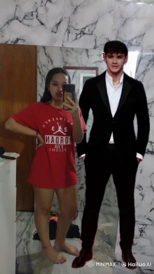 Young Woman and Man Share Intimate Moment in Bathroom – AI Generated Video | Hailuo AI