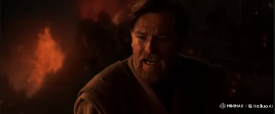 Obi-Wan Laughs in Fiery Live2D Animation – AI Generated Video | Hailuo AI