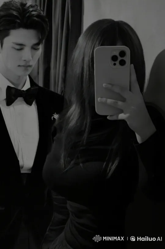 Tuxedoed Man Kisses Woman in Intimate Mirror Selfie – AI Generated Video | Hailuo AI