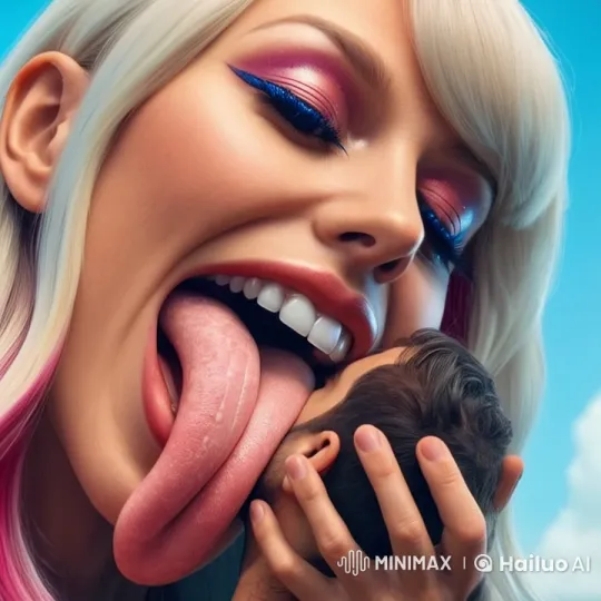 Animated Character Teasing with Wind-Blown Hair and Playful Tongue – AI Generated Video | Hailuo AI