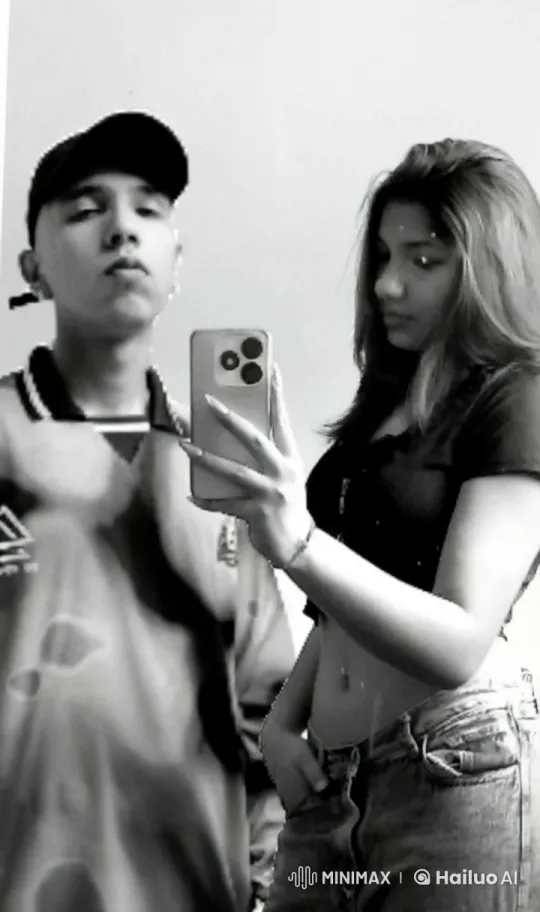 Young Couple Expresses Affection in Mirror Selfie – AI Generated Video | Hailuo AI