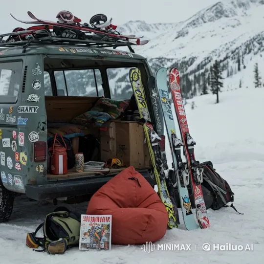 Creative Skiing Adventures: Reality Meets Imagination – AI Generated Video | Hailuo AI