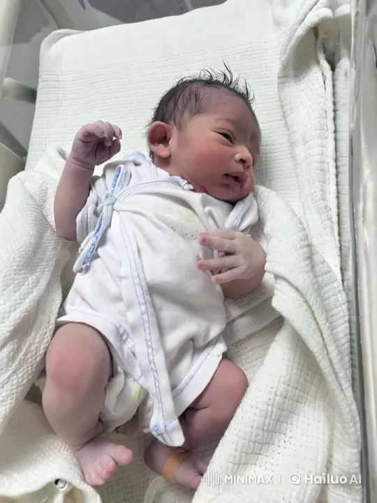 Newborn Baby's Gentle Movements in Hospital Crib – AI Generated Video | Hailuo AI